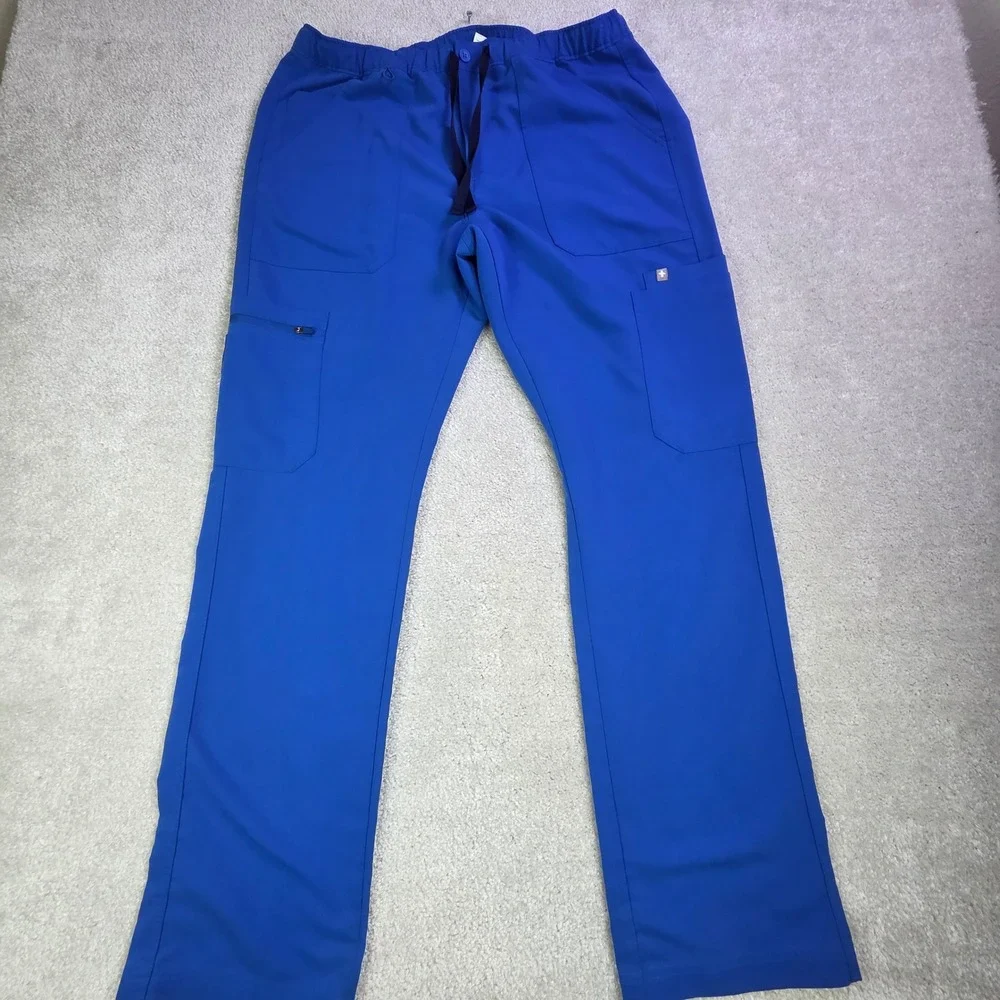 Figs Mens Cairo Scrub Pants Royal Blue Cargo Technical Collection Large
